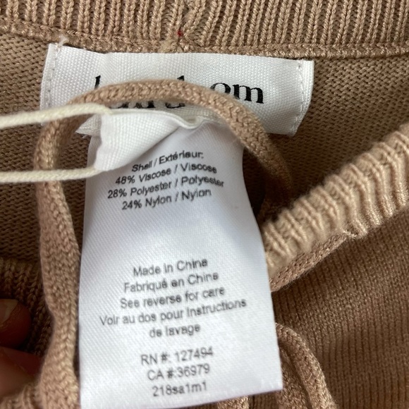 NWT HEARTLOOM Knit Joggers Latte Rio Joggers Large Knit Pants - Picture 4 of 6